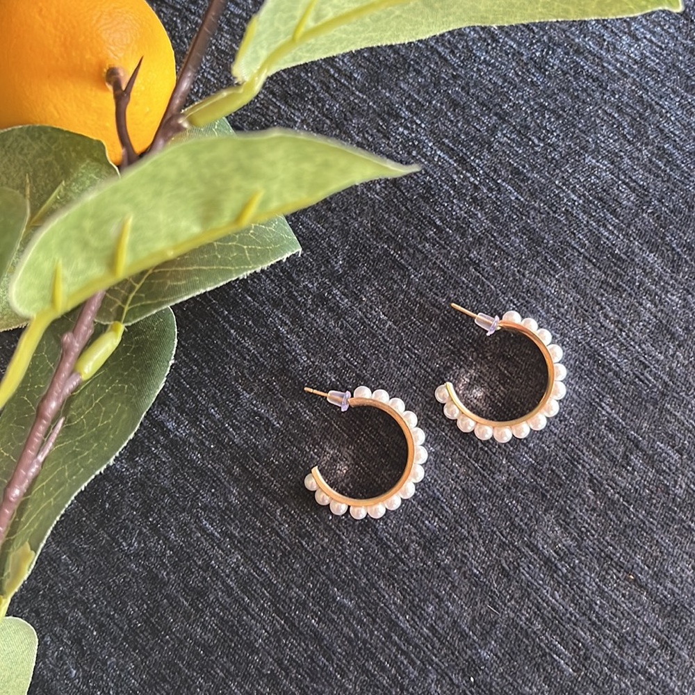 3 for $10 Pearl hoop earrings